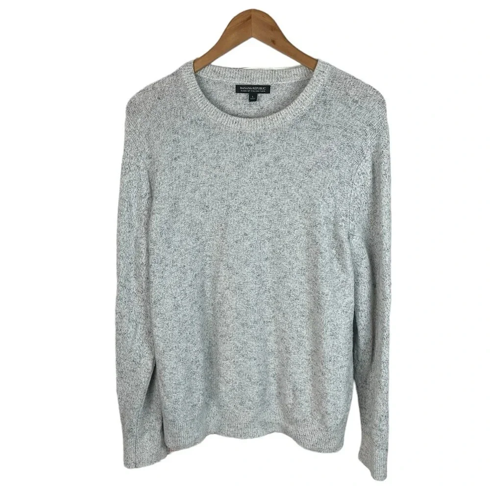 B19 Men’s Banana Republic Italian Yarn Linen Blend Crew Neck Sweater L